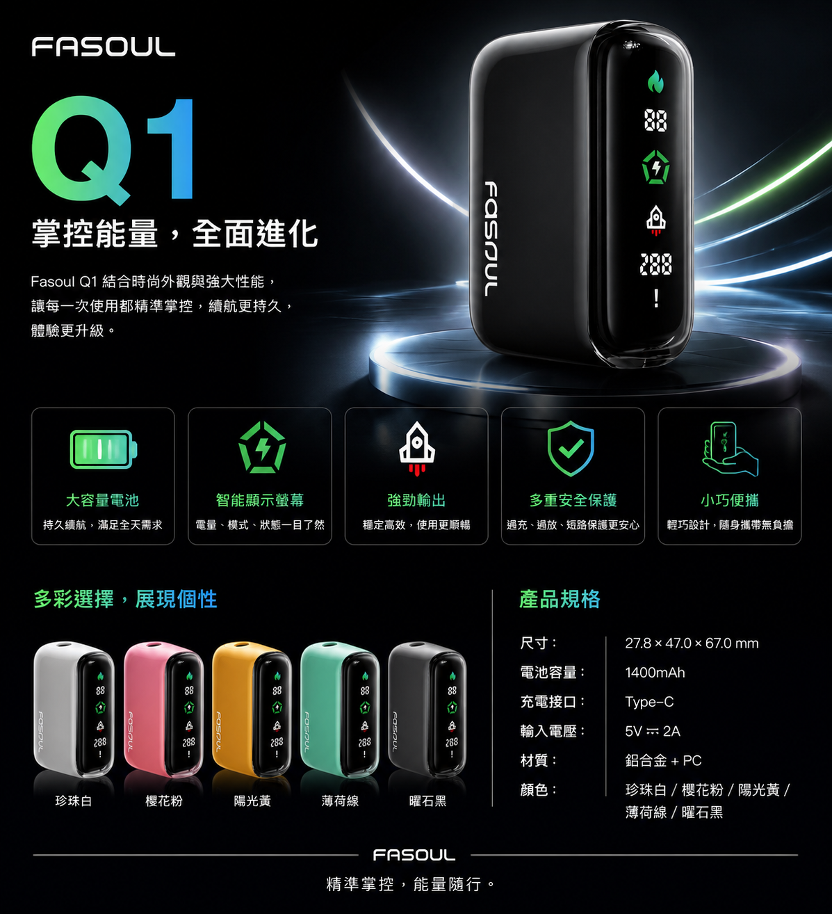 Fasoul Q1加熱式主機(可用TEREA煙彈)